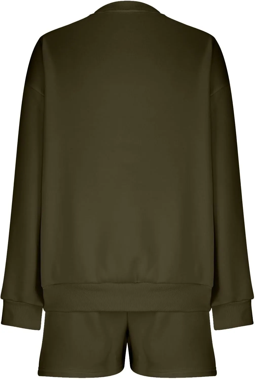 2 Piece Outfits Sweatsuit For Women Oversized Crewneck Sweatshirt & Lounge Shorts Set 2023 Fall Fashion Tracksuit