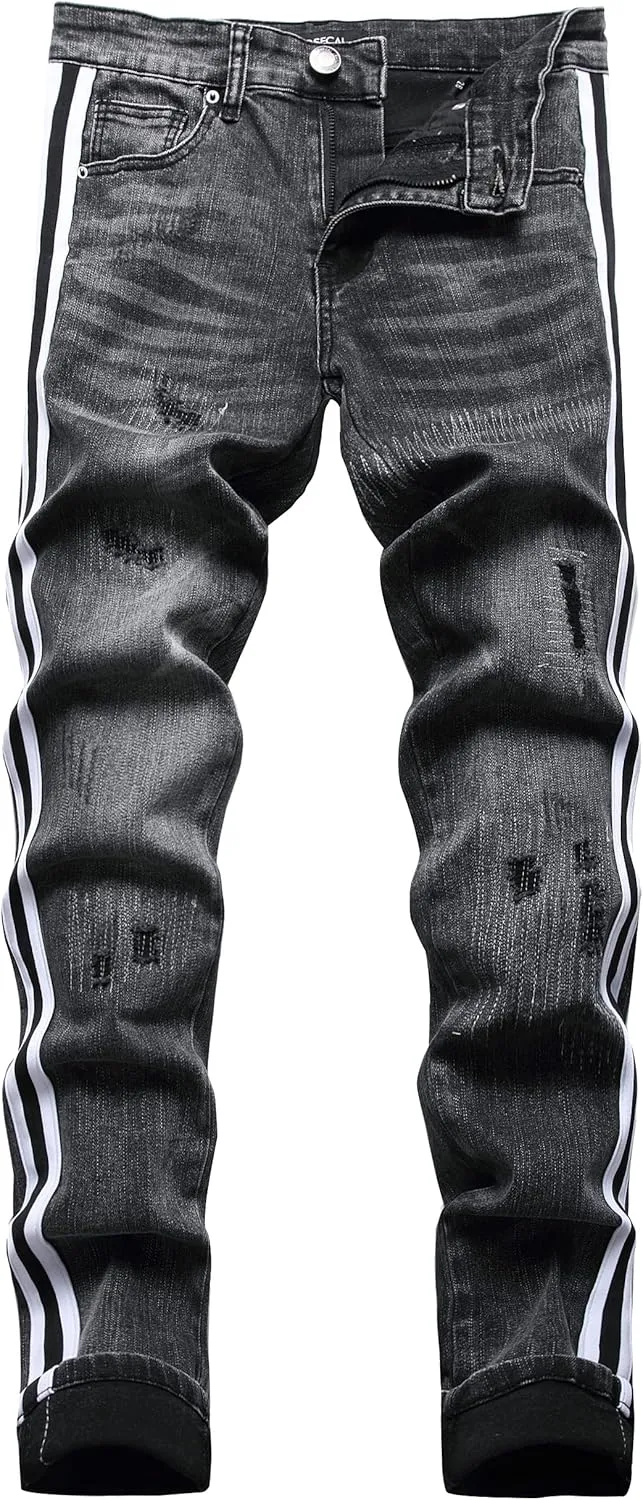 ABSECAI Men's Ripped Jeans Slim Fit Skinny Stretch Jeans Pant
