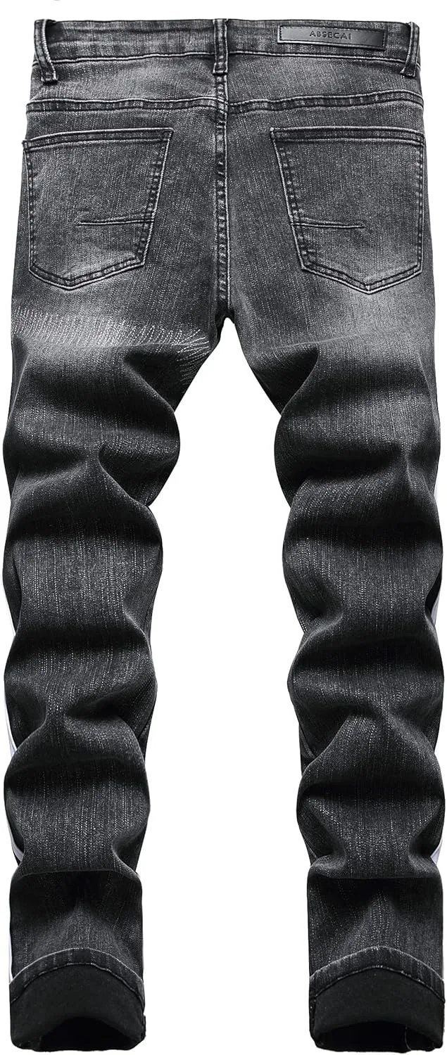 ABSECAI Men's Ripped Jeans Slim Fit Skinny Stretch Jeans Pant