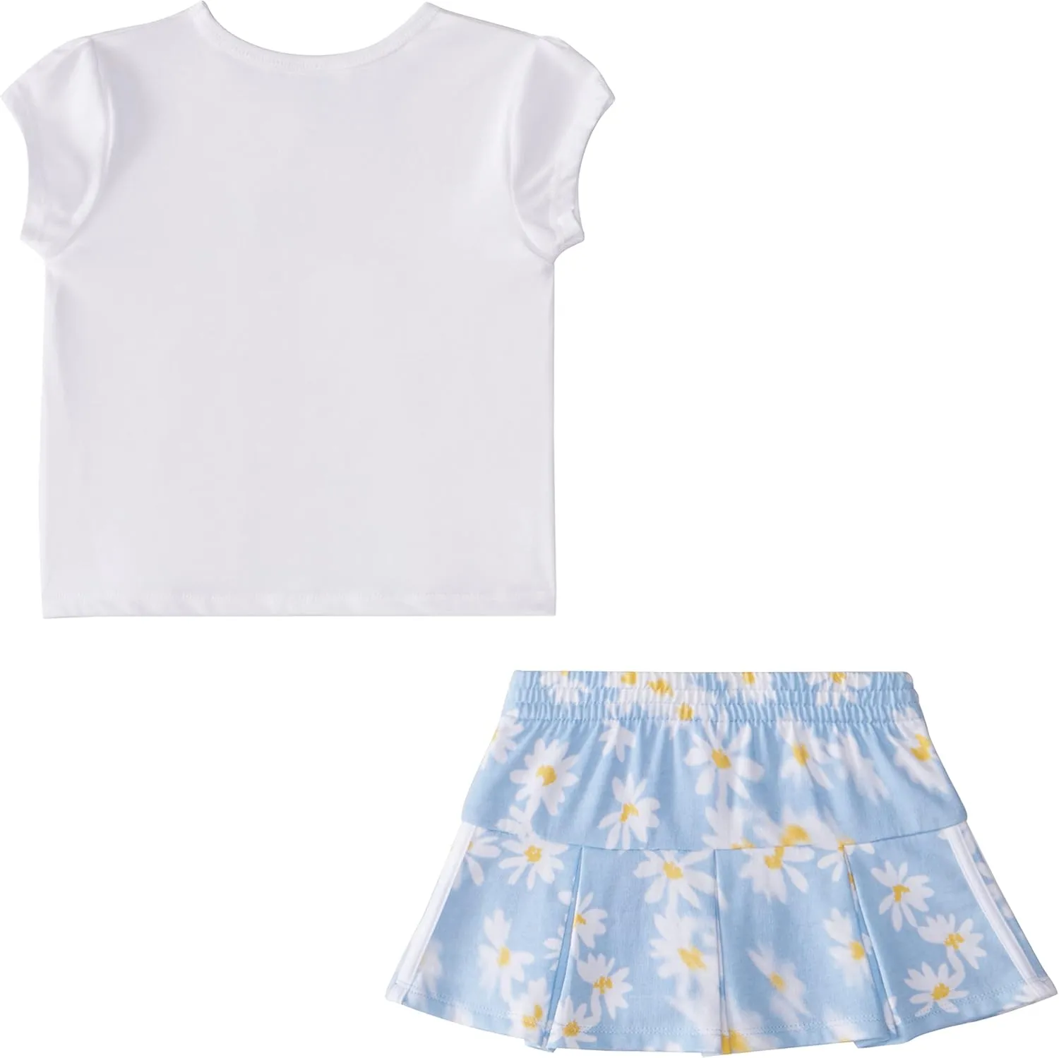 adidas Baby Girls' Short Sleeve Tee & All Over Print French Terry Pleated Skort Set