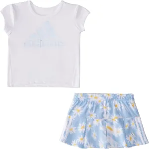 adidas Baby Girls' Short Sleeve Tee & All Over Print French Terry Pleated Skort Set