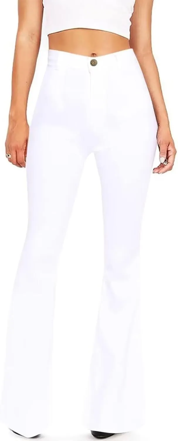 AMRSPENG Women's Black Bell Bottom Jeans for Women Flare Jeans High Waist Bootcut Jeans for Women Stretch Bell Bottom Pants