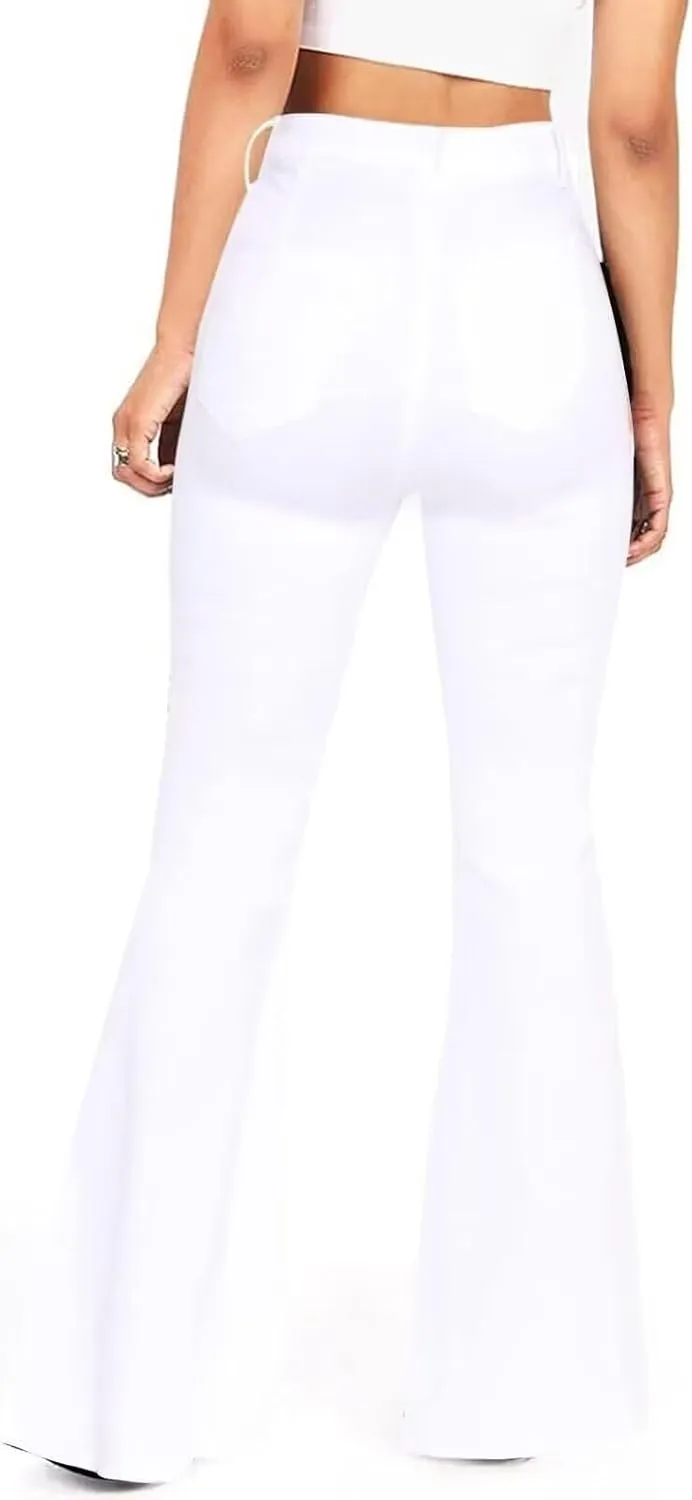 AMRSPENG Women's Black Bell Bottom Jeans for Women Flare Jeans High Waist Bootcut Jeans for Women Stretch Bell Bottom Pants