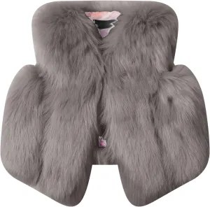 Baby Girl Winter Faux Fur Vest Coat Fuzzy Cute Warm Sleeveless Jacket Cloak Overcoat Thick Outerwear 1-8 Years