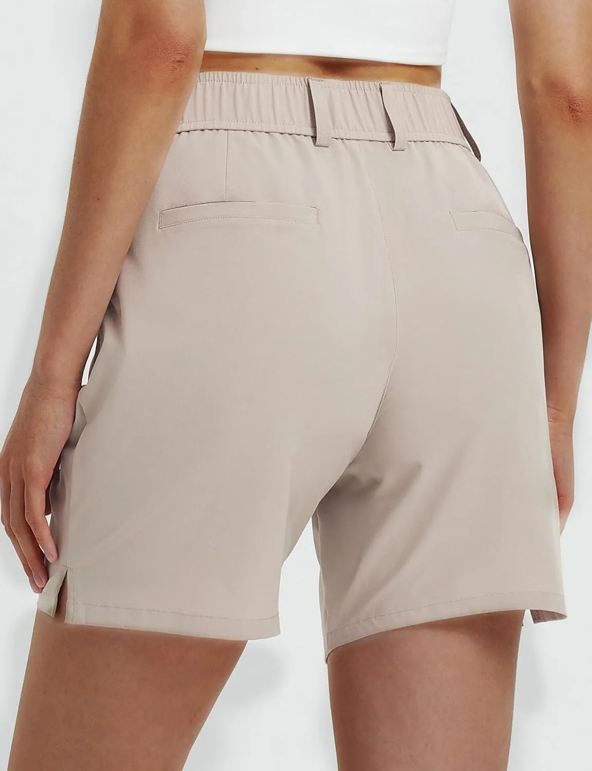 baleaf Women's 6" Golf Shorts Stretch Pleated Work Short for Hiking Quick Dry Dressy Casual Summer UPF50 