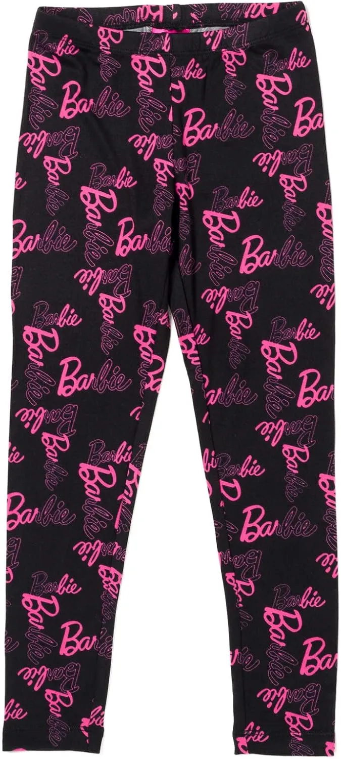 Barbie Zip Up Fleece Hoodie Graphic T-Shirt and Leggings 3 Piece Outfit Set Fl2271342Br Girls' coordinated outfit