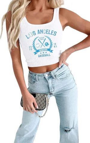 Baseball Tank Tops for Women Funny Baseball Mom Shirts Game Day Baseball Graphic Tee Casual Summer Sleeveless Vest Top