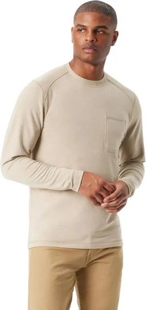 BASS OUTDOOR Men's Long Sleeve 4-Way-Stretch Quick Dry Utili-tee Shirt with Reinforeced Elbow Patches Standard
