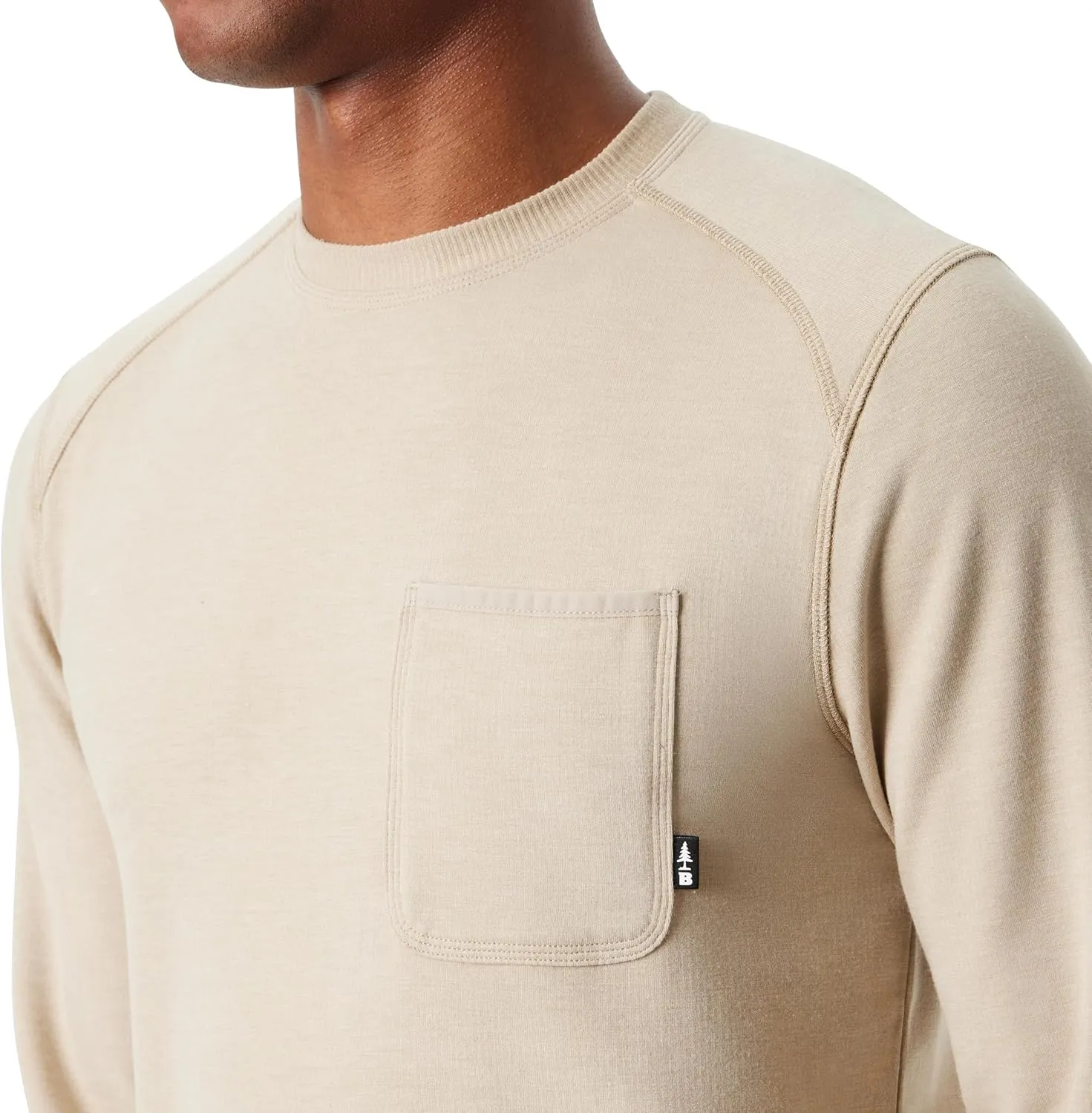 BASS OUTDOOR Men's Long Sleeve 4-Way-Stretch Quick Dry Utili-tee Shirt with Reinforeced Elbow Patches Standard