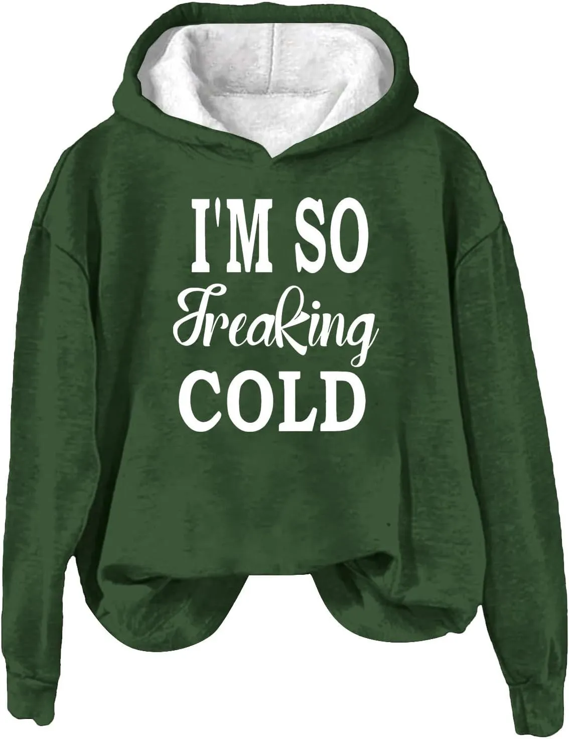 Binmer I'm So Freaking Cold Funny Graphic Sweatshirts Women Oversized Long Sleeve Pullover Tops Casual Y2K Hoodies Shirts