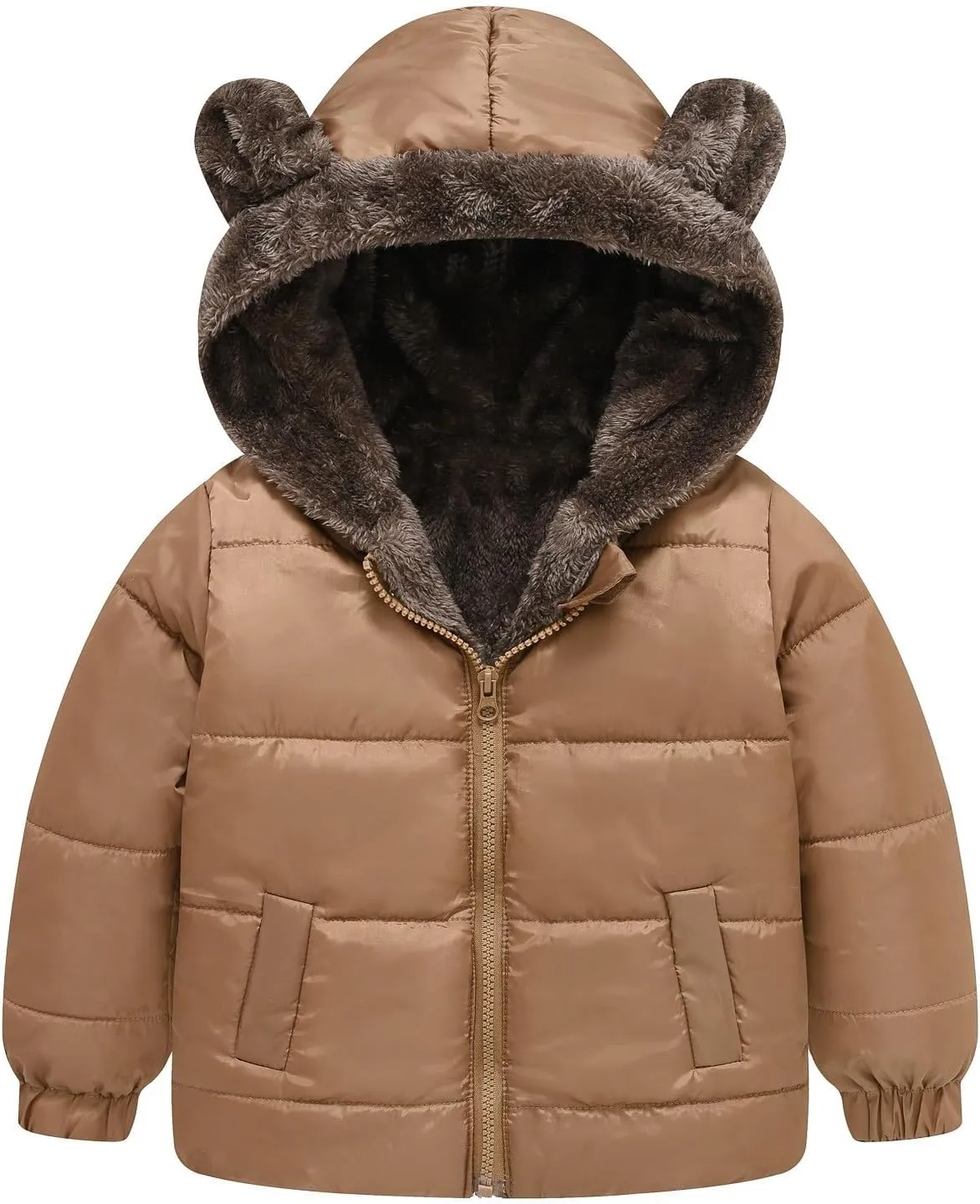 Boys and Girls Middle Children Solid Color Ears Cute Pocket Short Cotton Padded Children's Coat Boys Jackets Size 6-7