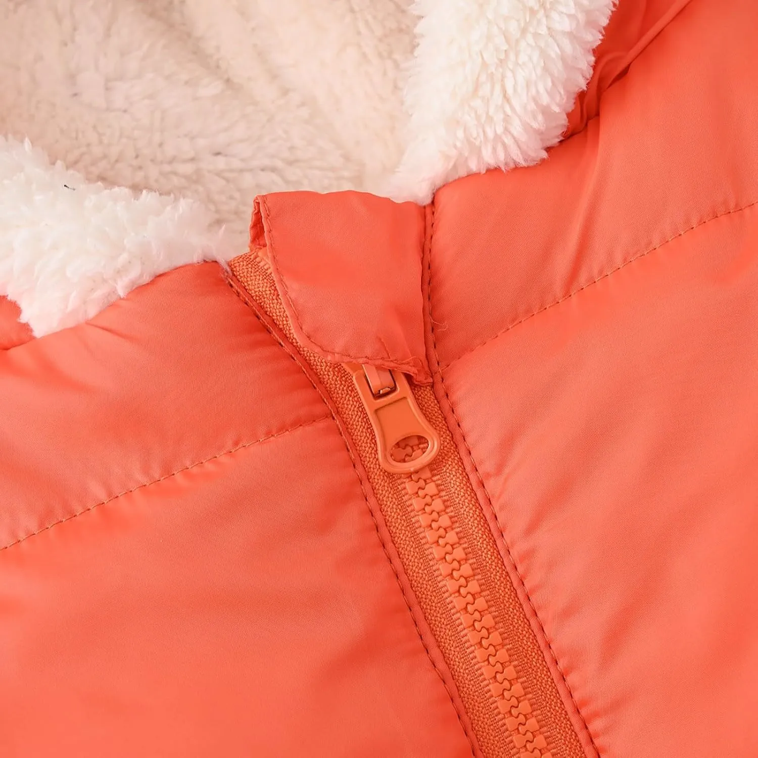 Boys And Girls Middle Children Solid Color Ears Cute Pocket Short Cotton Padded Children's Winter Coats for Tween Girls