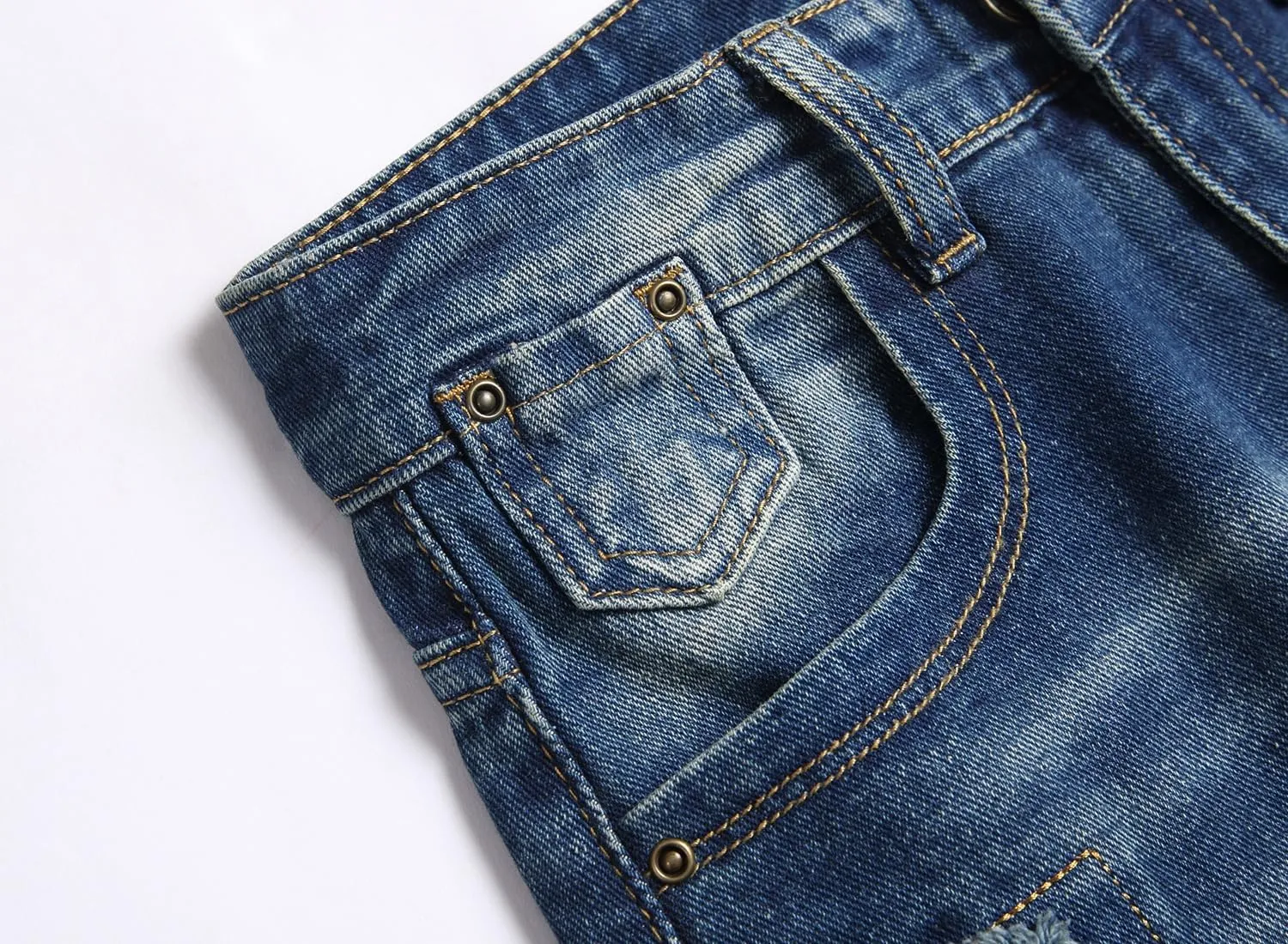 Boy's Stacked Jeans Skinny Fit Ripped Destroyed Distressed Fashion Comfy Denim Jeans Pants
