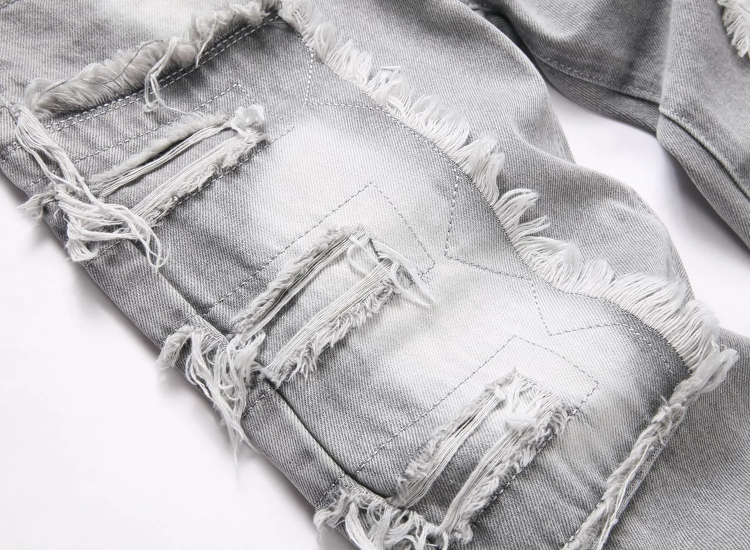 Boy's Stacked Jeans Skinny Fit Ripped Destroyed Distressed Fashion Comfy Denim Jeans Pants
