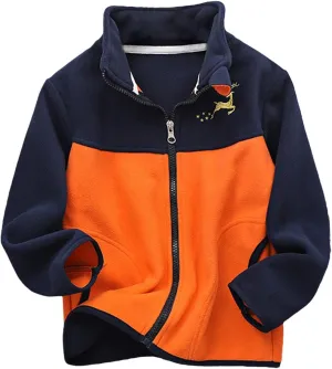 Boys Winter Jackets Coats Kids Boys Thick Cotton Padded Sports Jacket Sweatshirt Fleece Winter Coat (Navy, 7-8 Years)