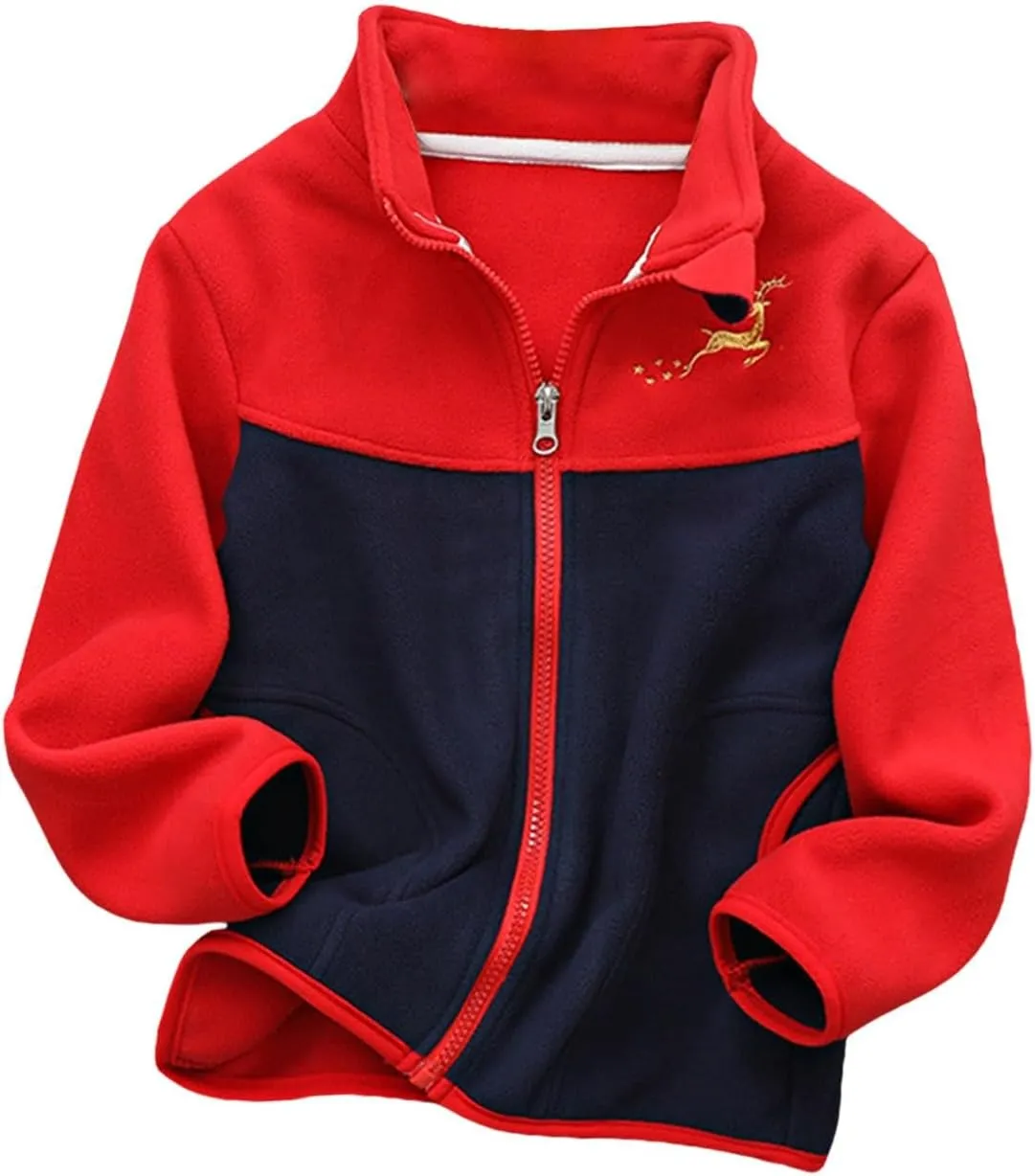 Boys Winter Jackets Coats Kids Boys Thick Cotton Padded Sports Jacket Sweatshirt Fleece Winter Coat (Red, 4-5 Years)