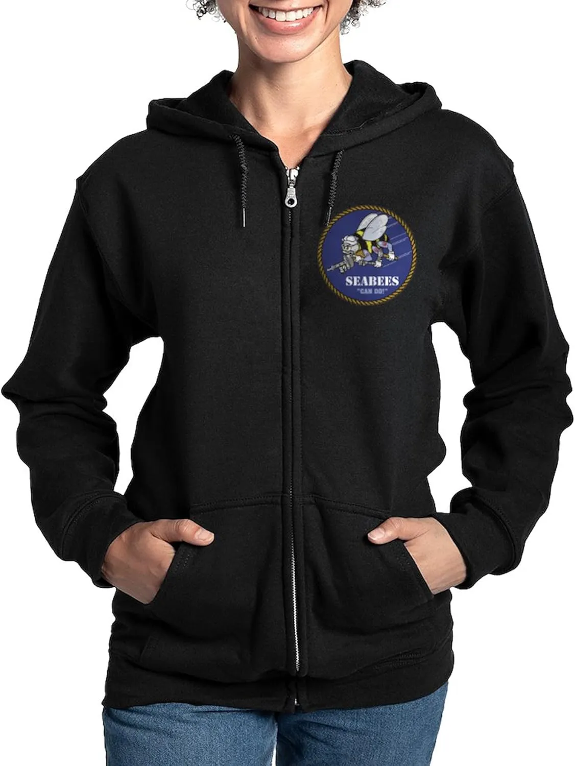 CafePress U.S. Navy Seabees Logo Women's Zip Up Hoodie Women's Zip-up Hoodie Sweatshirt