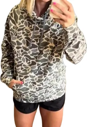 Camo Hoodie Y2k Pullover Hooded Sweatshirt Women Oversized Colorful Patchwork Cheetah Hoodies 2000s Streetwear