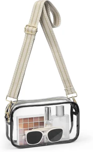 Clear Bag for Stadium Events, Clear Purses for Women with Adjustable Strap, Crossbody Bag Stadium Approved for Sports