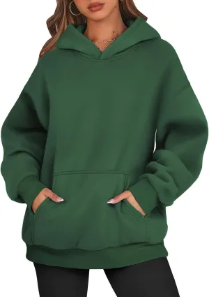 Crewneck Sweatshirts Women Drop Shoulder Fleece Lined Oversized Hoodie Thermal Long Sleeve Preppy Pullover Tops