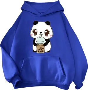 Cute Hoodies for Women Lovely Print Long Sleeved Drawstring Sweatshirts Casual Pullovers Tops with Pocket for Teen Girls