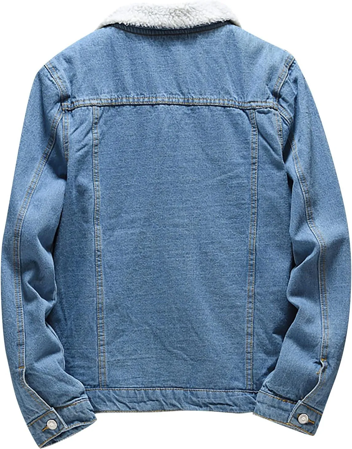 Denim Jacket For Men Sherpa Fleece Lined Warm Winter Trucker Jacket Lapel Thicken Coat Cowboy Jean Jacket Outerwear