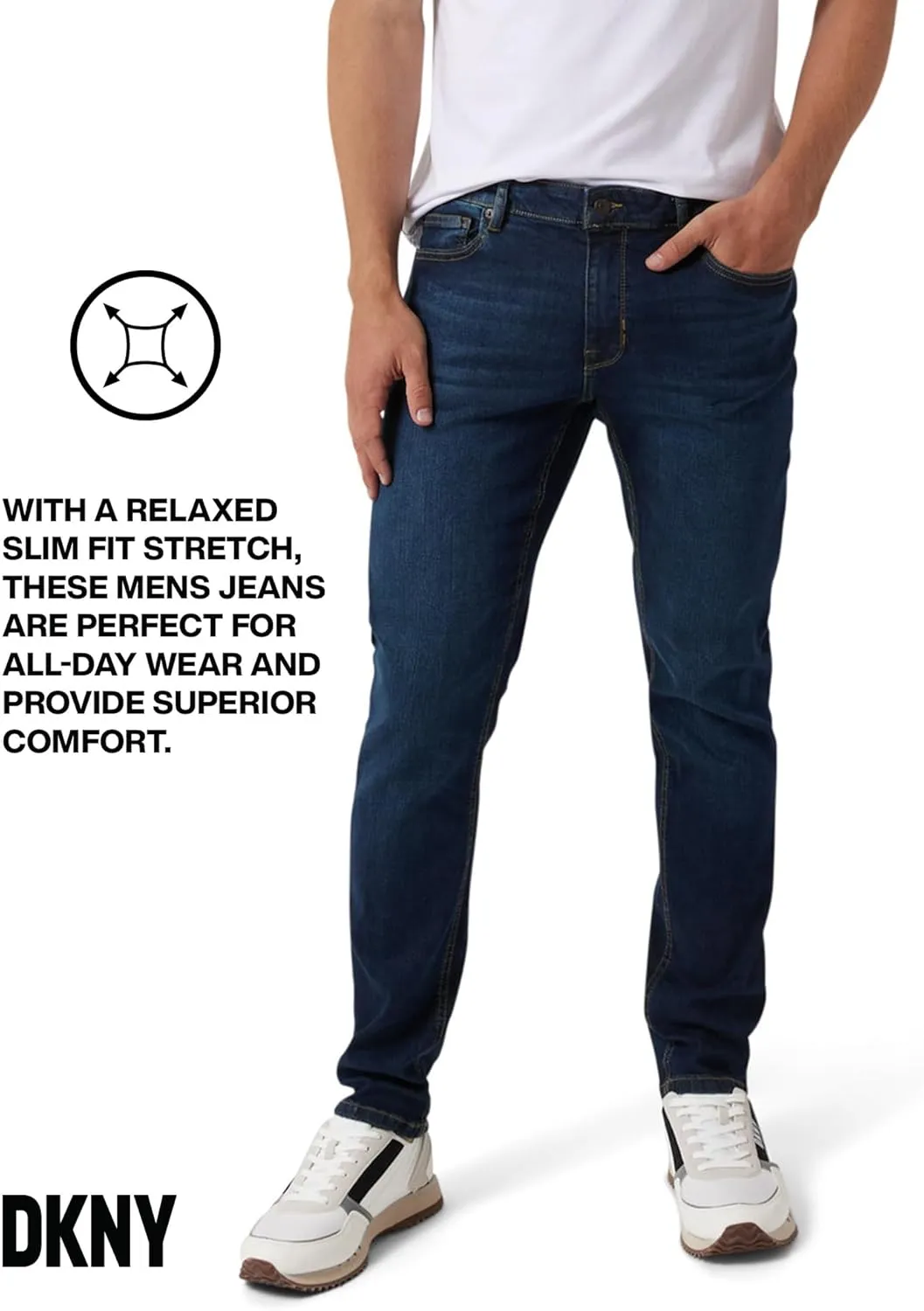 DKNY Jeans for Men - Premium Soft Slim Fit Mens Stretch Jeans