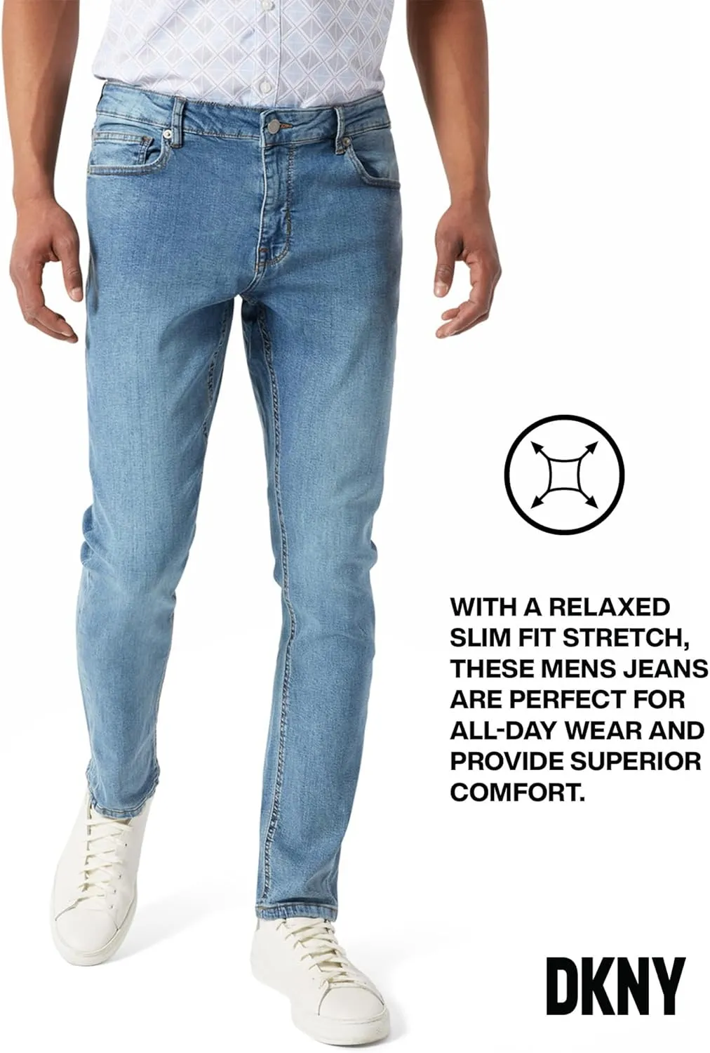 DKNY Jeans for Men - Premium Soft Slim Fit Mens Stretch Jeans