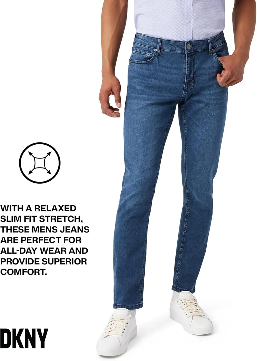 DKNY Jeans for Men - Premium Soft Slim Fit Mens Stretch Jeans