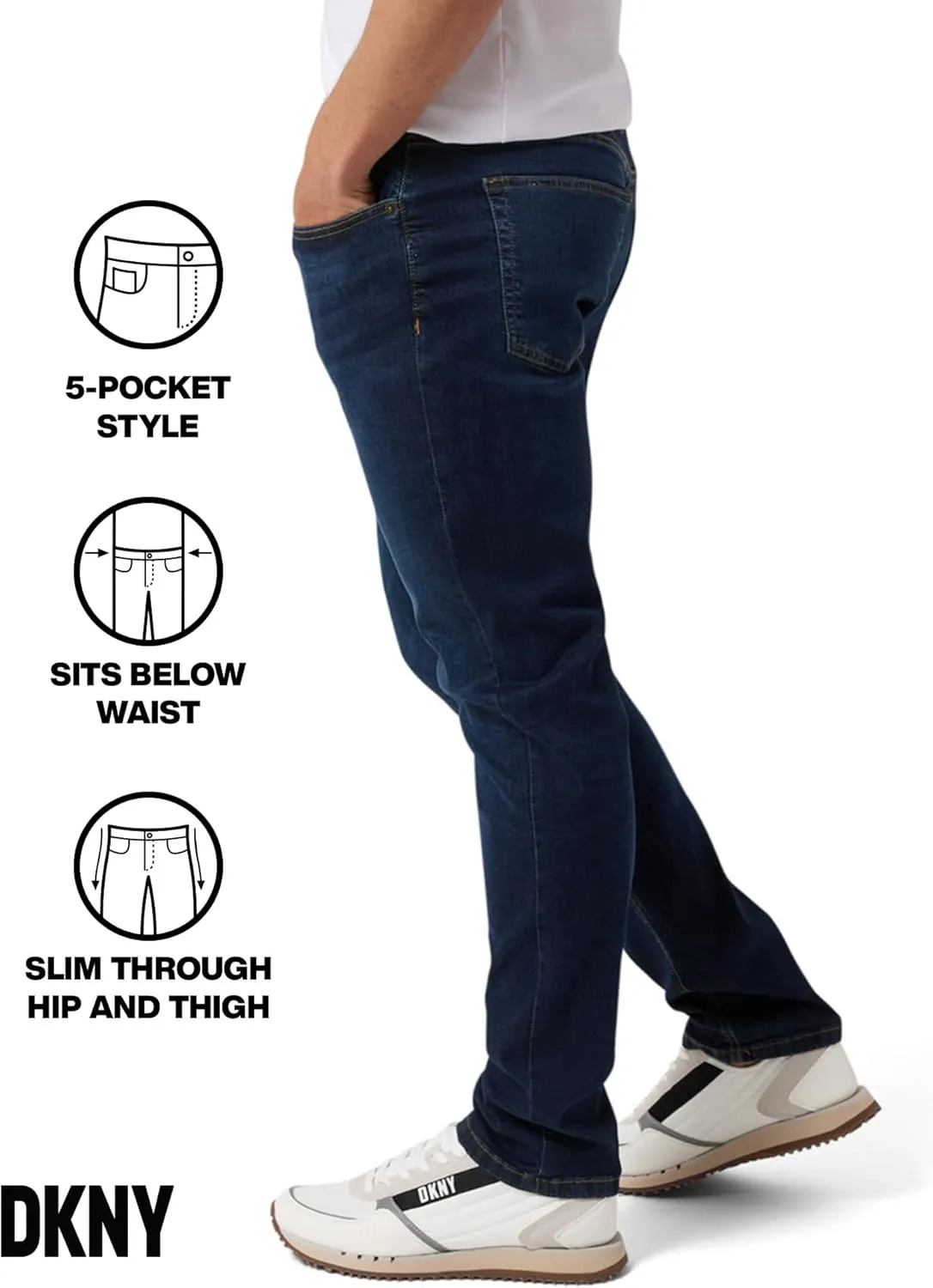 DKNY Jeans for Men - Premium Soft Slim Fit Mens Stretch Jeans