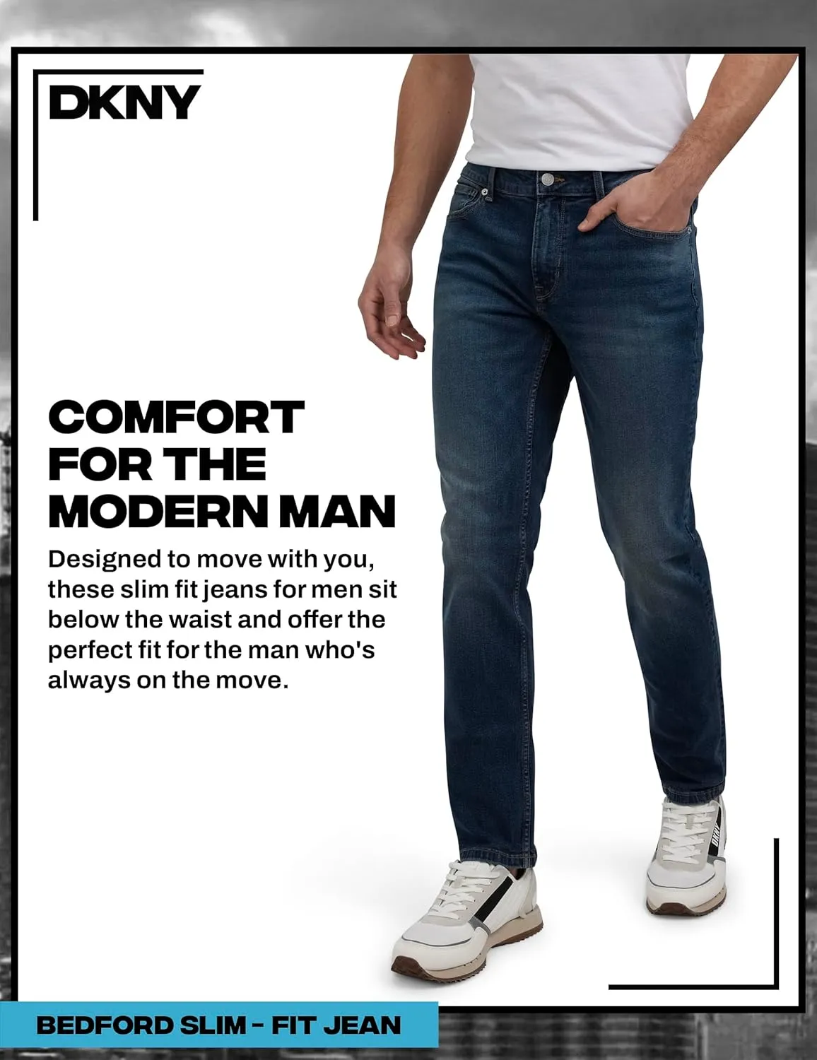 DKNY Men's Jeans - Bedford Stretch Denim Slim Fit Jeans for Men