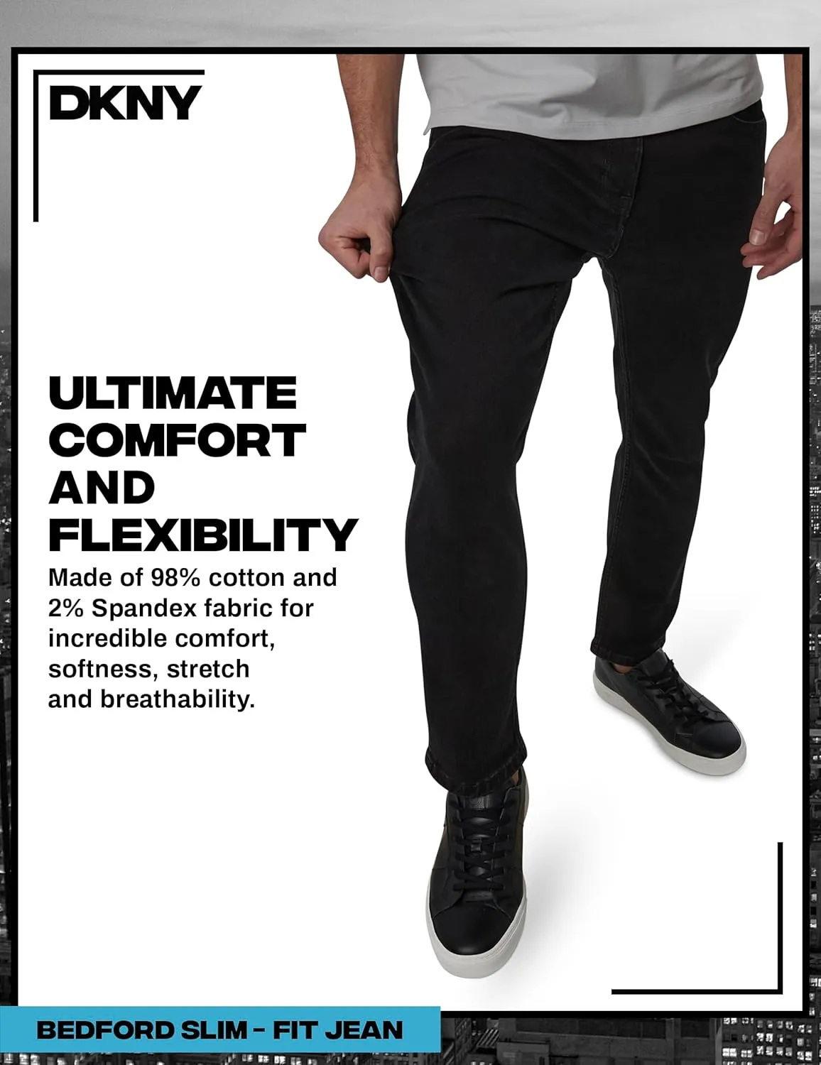 DKNY Men's Jeans - Bedford Stretch Denim Slim Fit Jeans for Men