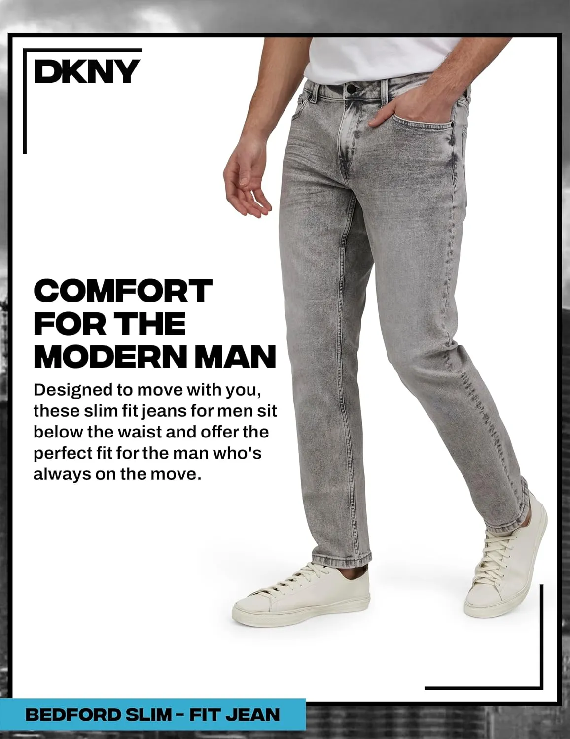 DKNY Men's Jeans - Bedford Stretch Denim Slim Fit Jeans for Men