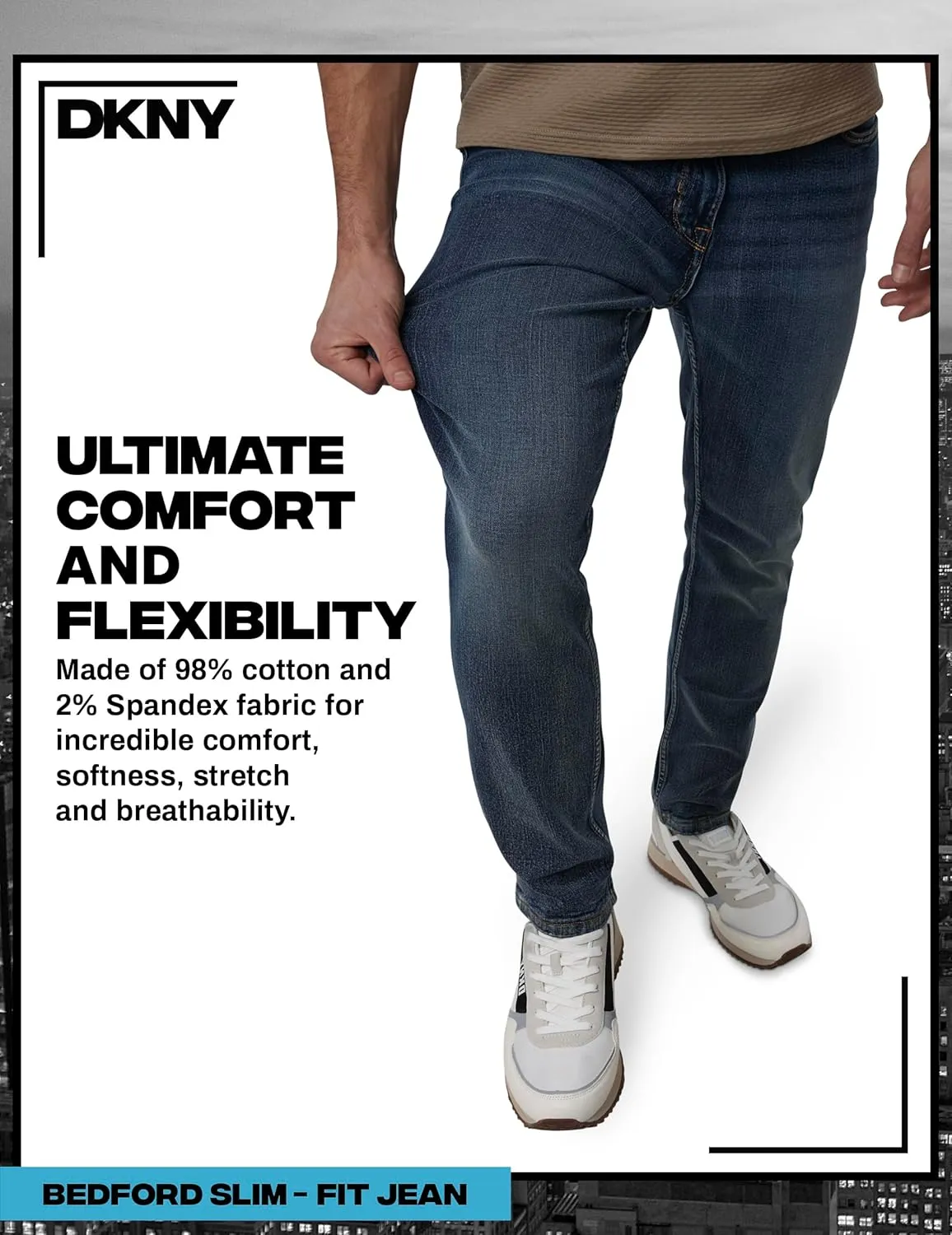 DKNY Men's Jeans - Bedford Stretch Denim Slim Fit Jeans for Men