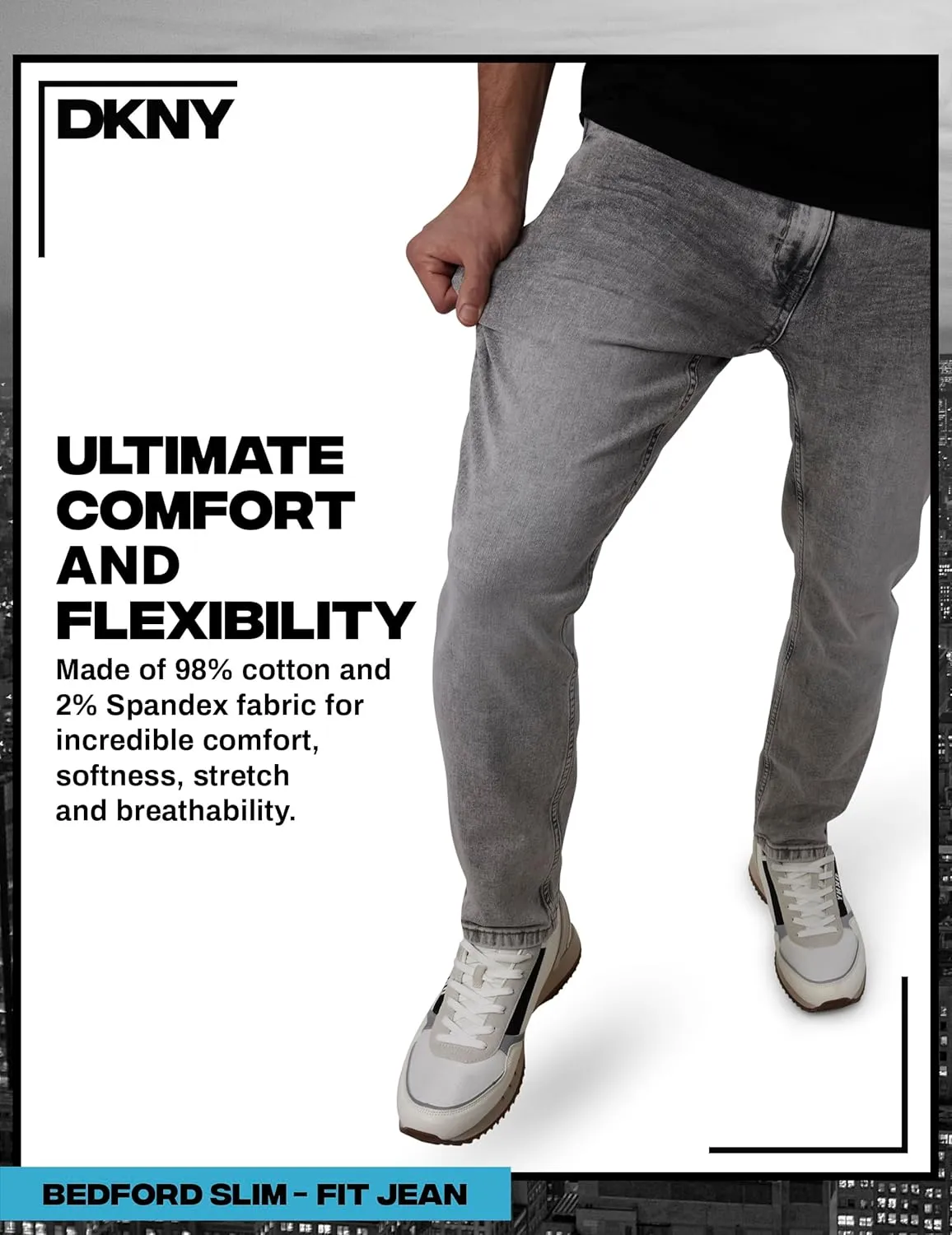 DKNY Men's Jeans - Bedford Stretch Denim Slim Fit Jeans for Men