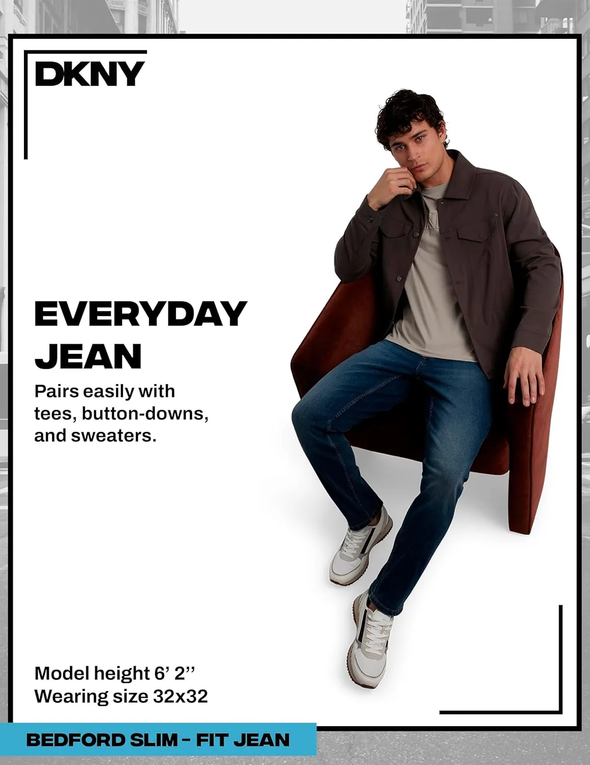 DKNY Men's Jeans - Bedford Stretch Denim Slim Fit Jeans for Men