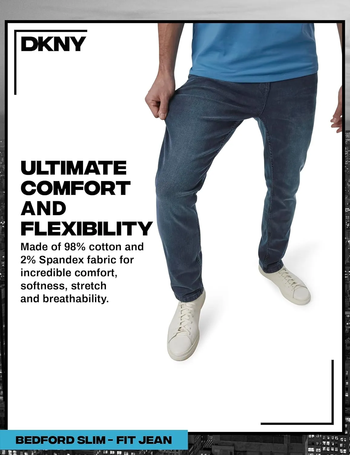 DKNY Men's Jeans - Bedford Stretch Denim Slim Fit Jeans for Men