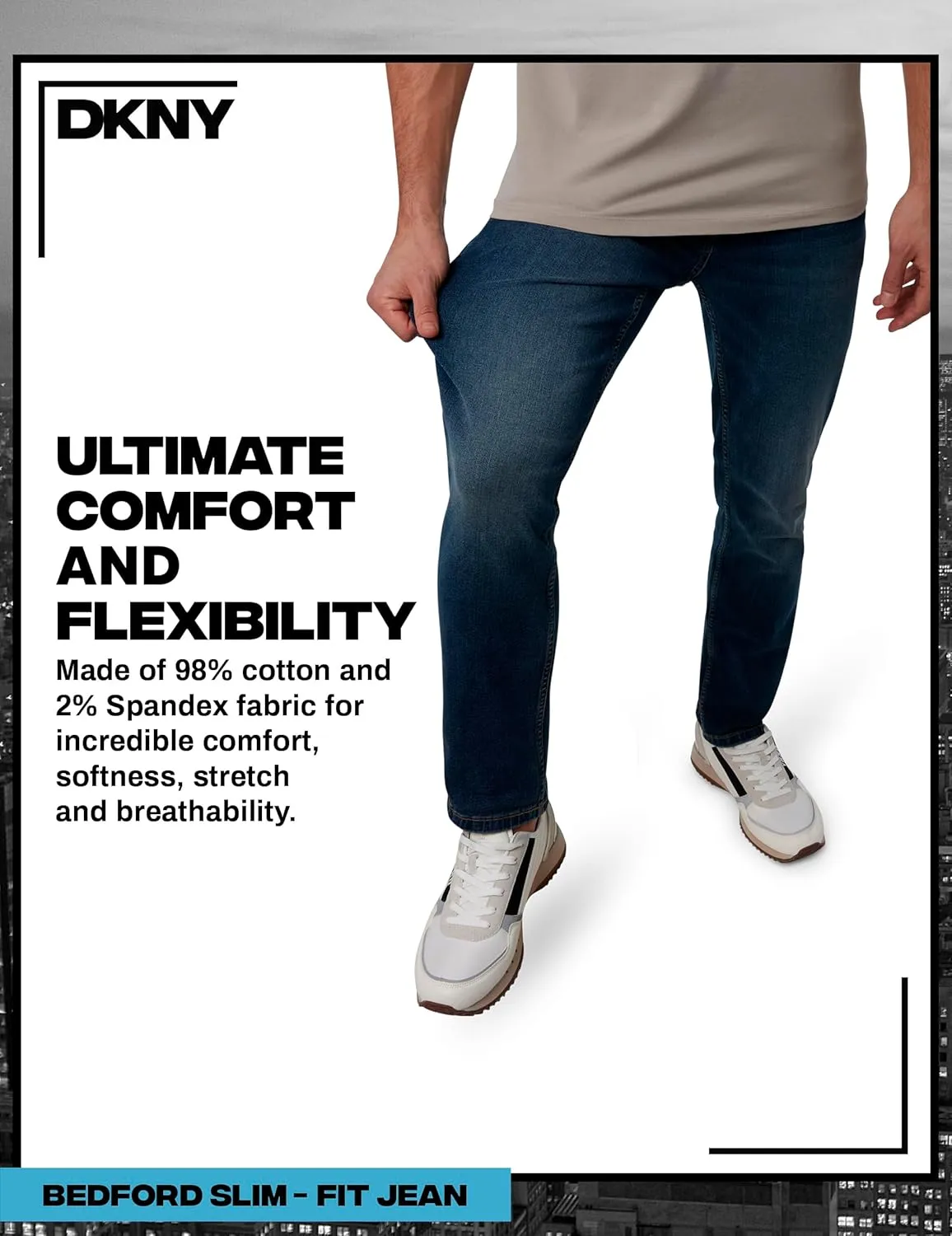 DKNY Men's Jeans - Bedford Stretch Denim Slim Fit Jeans for Men