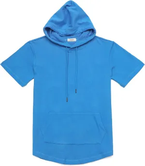 DubinikShort Sleeve Hoodie Lightweight Soft Cotton Moisture Wicking Kangaroo Pocket Short Sleeve Hoodie For Men