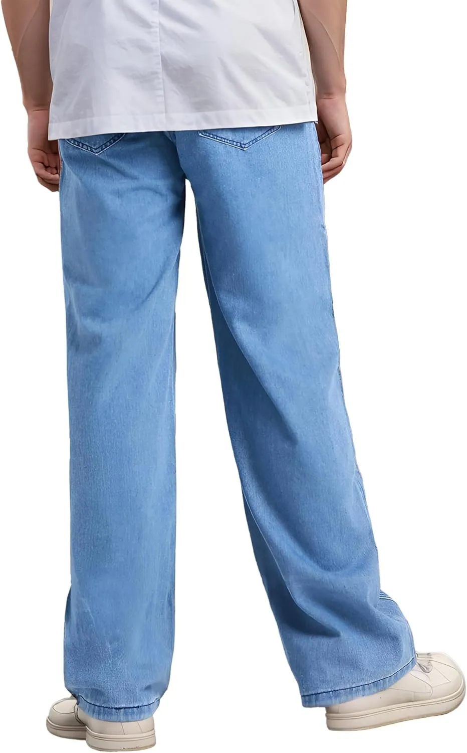 EMMIOL Men's Jeans Baggy Pants Y2K Hip Hop Jeans Casual Solid Jeans Loose Fit 90s Vintage Cargo Denim Pants