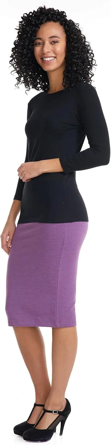 ESTEEZ Womens 3/4 Sleeve Cotton Snug Fit High Neck Base Layering T-Shirt