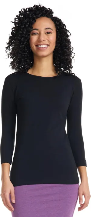 ESTEEZ Womens 3/4 Sleeve Cotton Snug Fit High Neck Base Layering T-Shirt