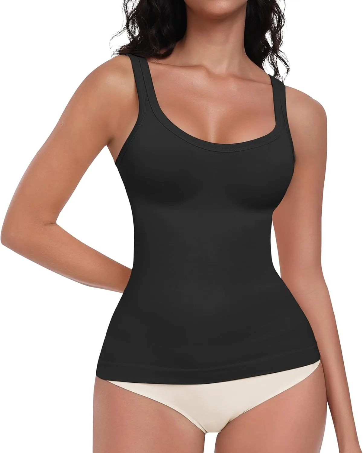 EUYZOU Womens Shapewear Tummy Control Tank Top Scoop Neck Seamless Compression Tanks for Women Body Shaper Camisole Top