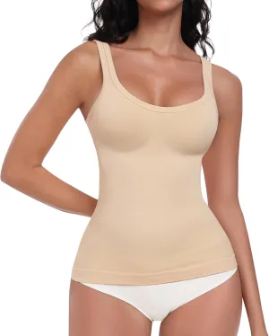 EUYZOU Womens Shapewear Tummy Control Tank Top Scoop Neck Seamless Compression Tanks for Women Body Shaper Camisole Top