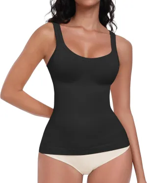 EUYZOU Womens Shapewear Tummy Control Tank Top Scoop Neck Seamless Compression Tanks for Women Body Shaper Camisole Top