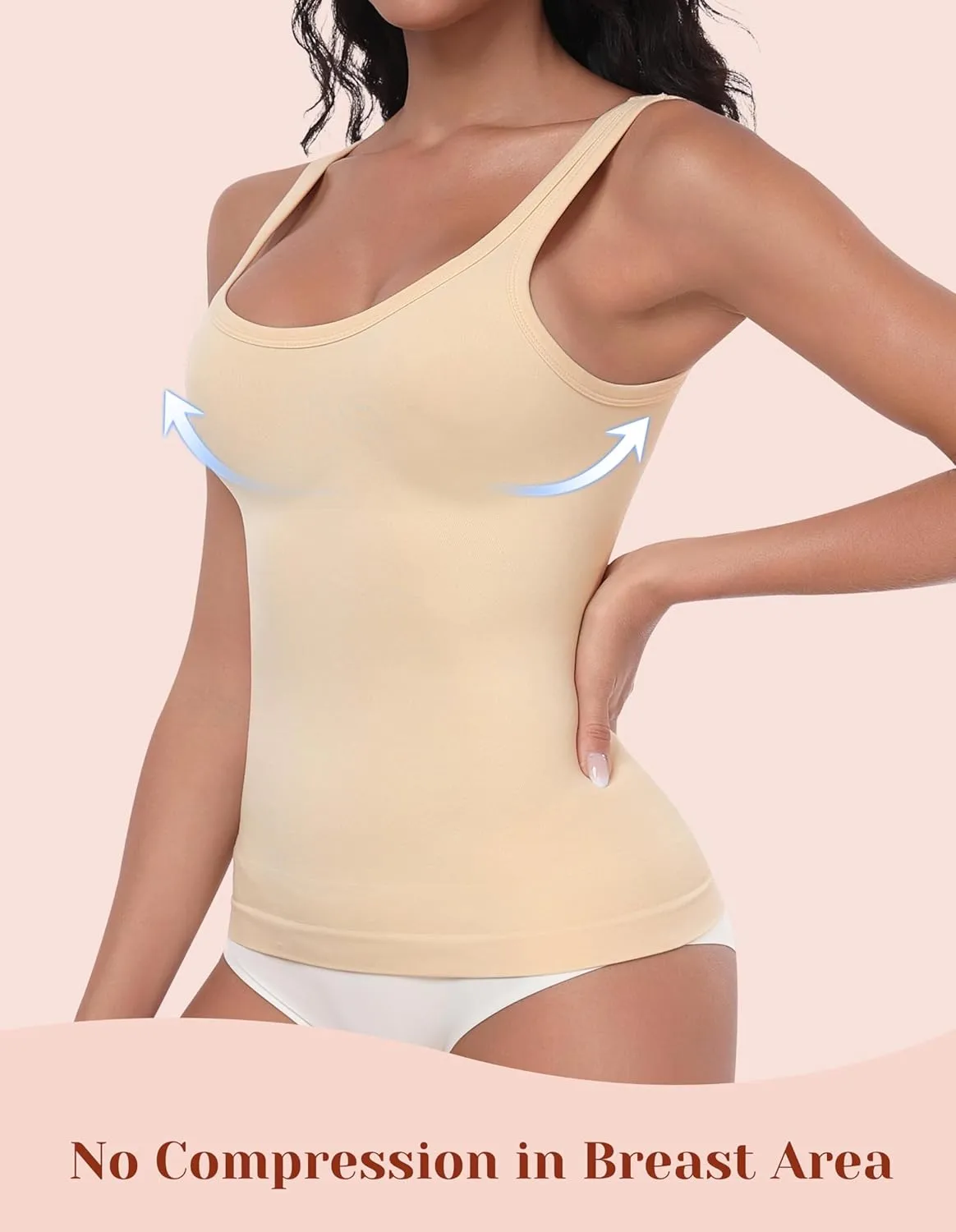 EUYZOU Womens Shapewear Tummy Control Tank Top Scoop Neck Seamless Compression Tanks for Women Body Shaper Camisole Top