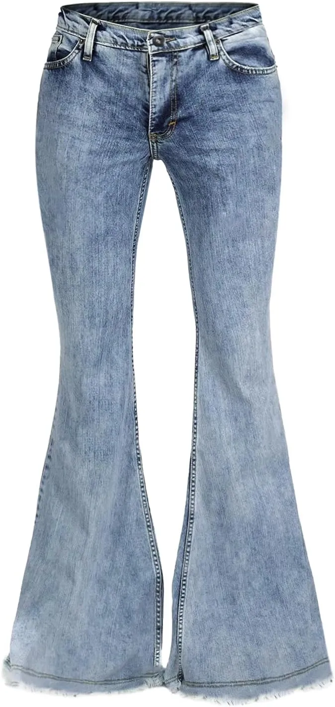 EVEDESIGN 70s Outfits Bell Bottom Pants for Men,Mens Bell Bottom Jeans Flared Jeans
