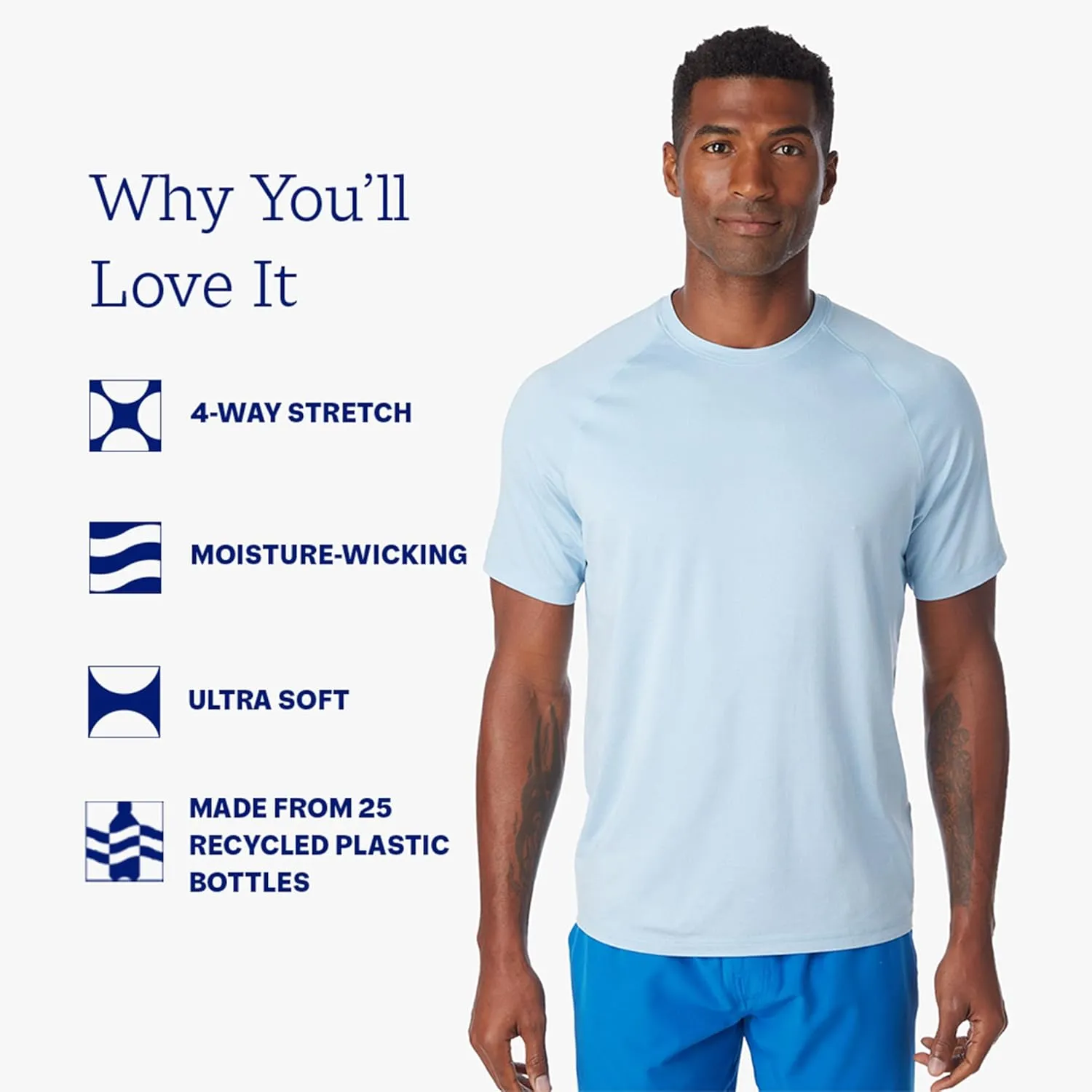 Fair Harbor The BreezeKnit Performance Tee  Men's Ultrasoft Performance T-Shirt  Quick Dry, Moisture Wicking Fabric