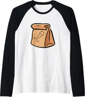 Fish Rocket Burgers Paper Bag Sack Funny Family Show Raglan Baseball Tee