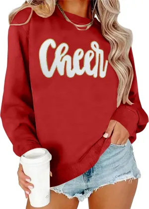 Game Day Sweatshirt Women Cute Football Graphic Pullover Shirt Football Season Long Sleeve Tops